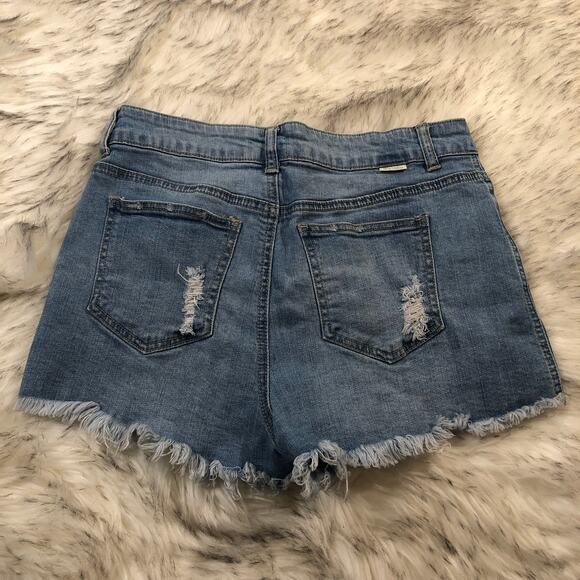 Tilly's Sky & Sparrow Blue High Rise Denim Shorts - Picture 6 of 7